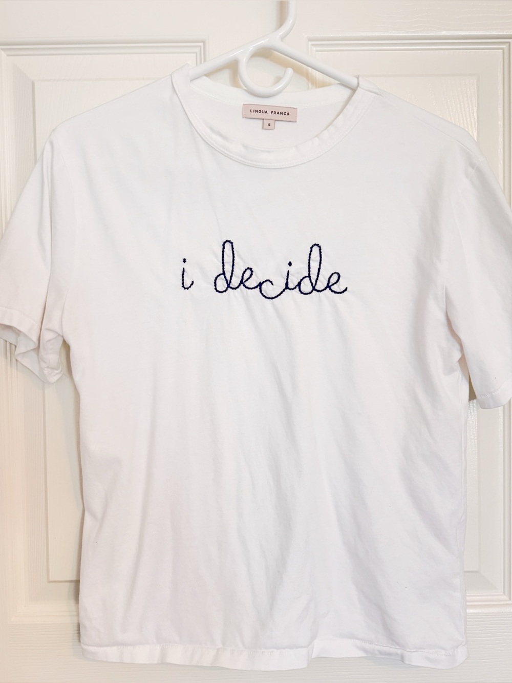 Lingua Franca “I Decide” tee size small